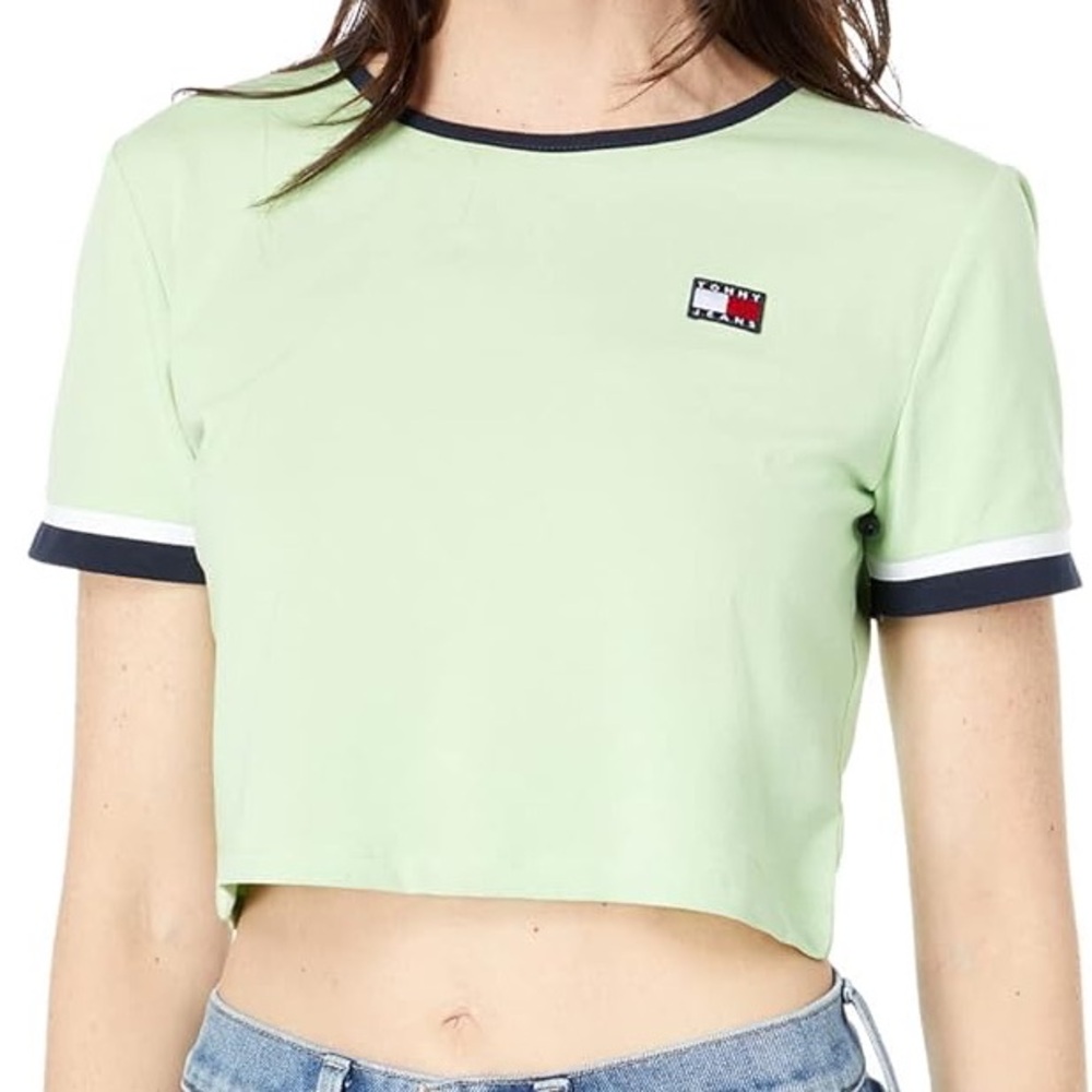 Tommy Hilfiger Green Polo Crop Top